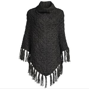 Time and Tru Adult Women's Cowl Neck Poncho OS